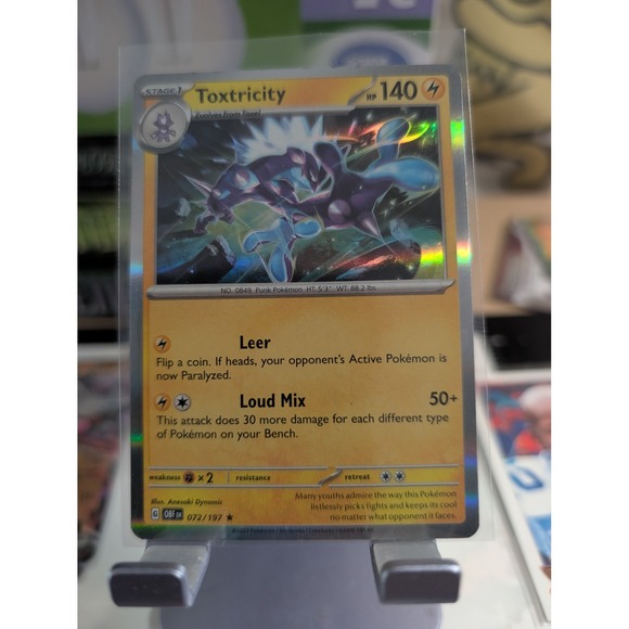 Pokemon Other - Pokemon Toxtricity 072/197 Rare Holo Scarlet & Violet Obsidian Flames TCG Card